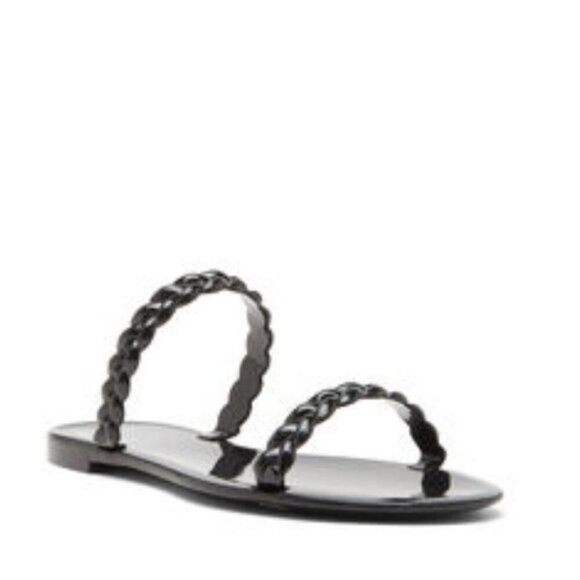 STUART WEITZMAN | BRAIDA SAWYER JELLY SANDALs black Sz 10 - Picture 1 of 5